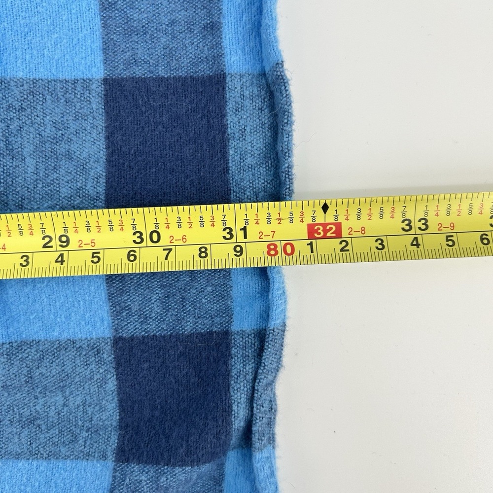 L.L. Bean Chamois Cloth Shirt Mens L Tall Blue‎ Plaid Heavy Flannel Shacket Camp - Picture 7 of 7